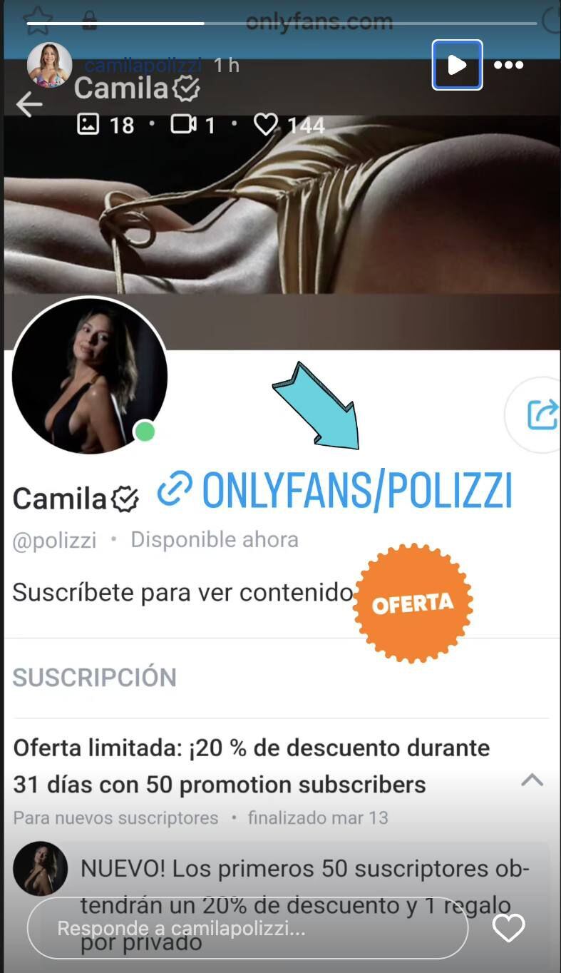 Tras exitoso debut en Arsmate: Camila Polizzi se expandió a Onlyfans con  llamativa oferta de lanzamiento – Publimetro Chile