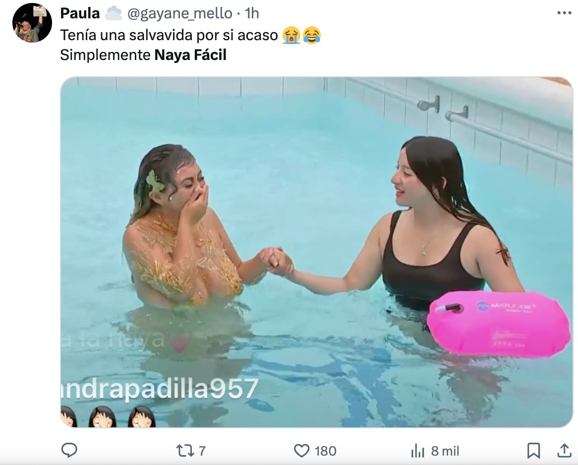 Las bonitas no sabemos nadar”: Piscinazo de Naya Fácil como sacó aplausos  en las redes sociales – Publimetro Chile