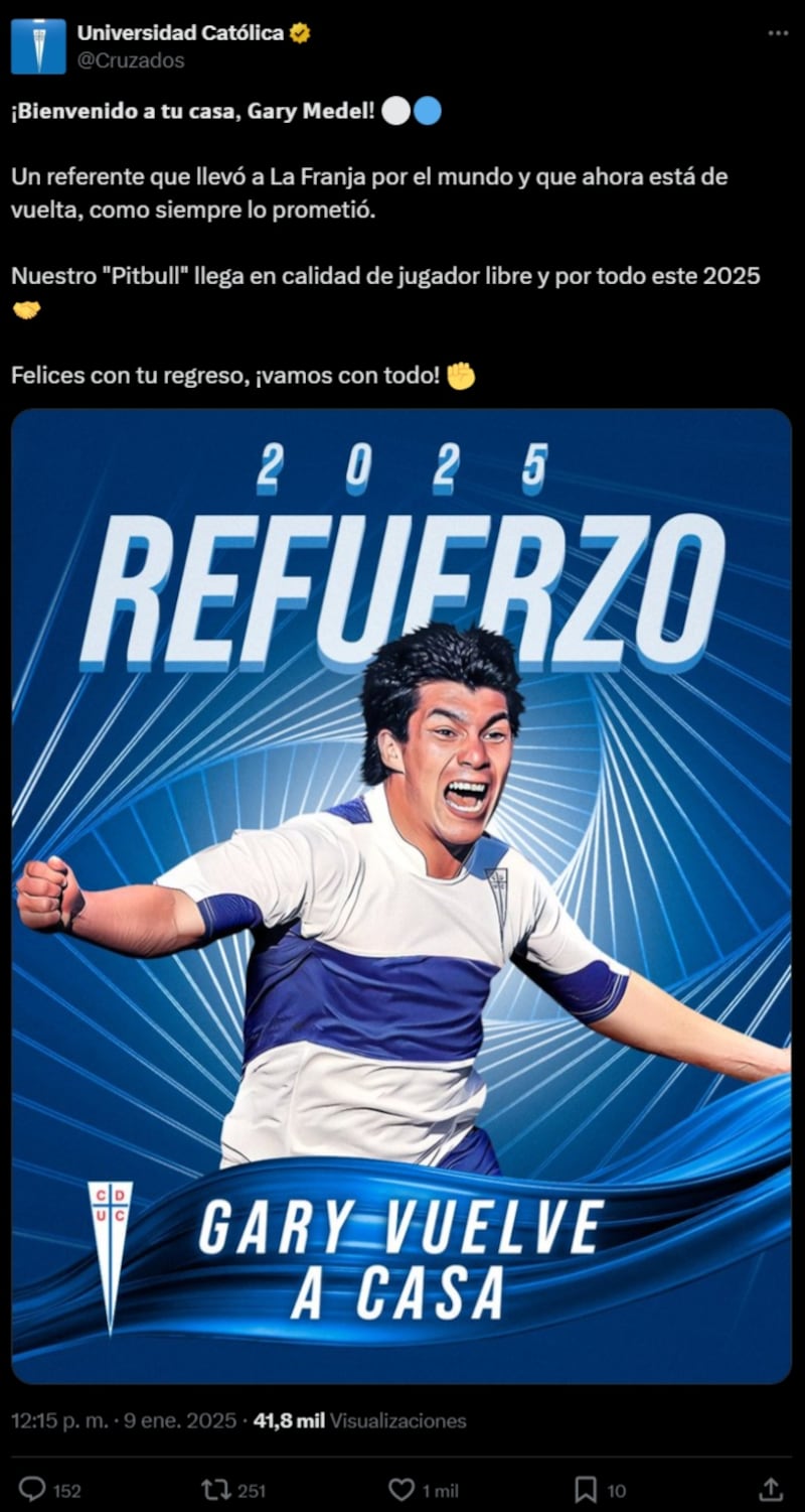 El futbolista llega de regreso a la tienda cruzada luego de poco más de 15 años jugando en el extranjero.