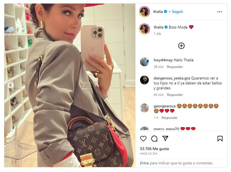 Thalía presumió un look boss lady en sus redes sociales, pero los haters no tardaron en criticarlo