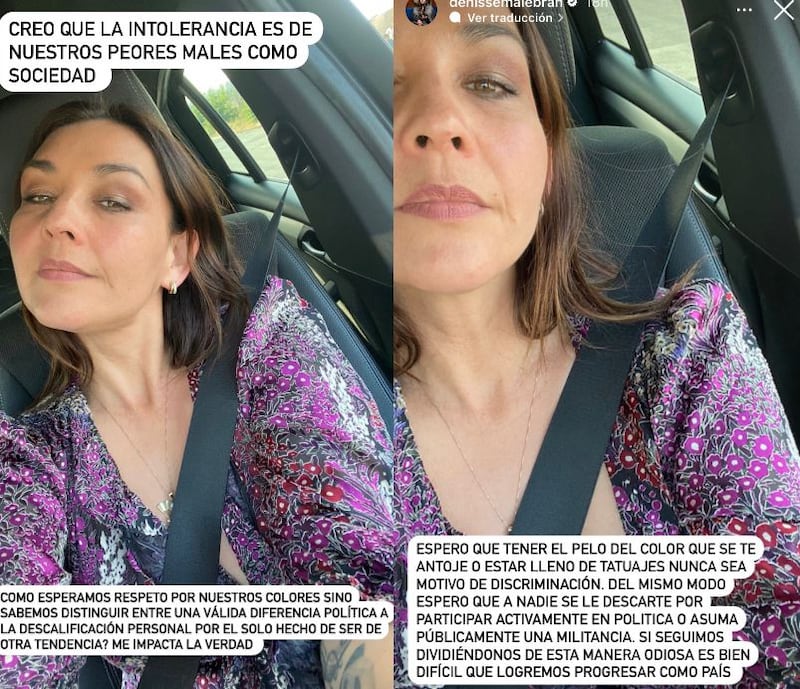 Denisse Malebrán respondió a las críticas. Captura de Instagram