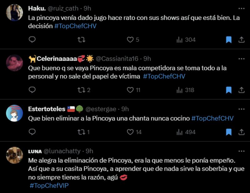 Reacción eliminación de Pincoya de "Top Chef"