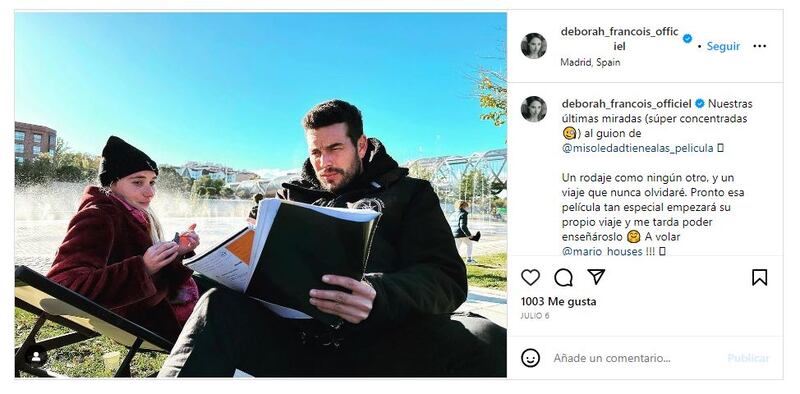 Mario Casas junto a su supuesta actual pareja, Déborah François