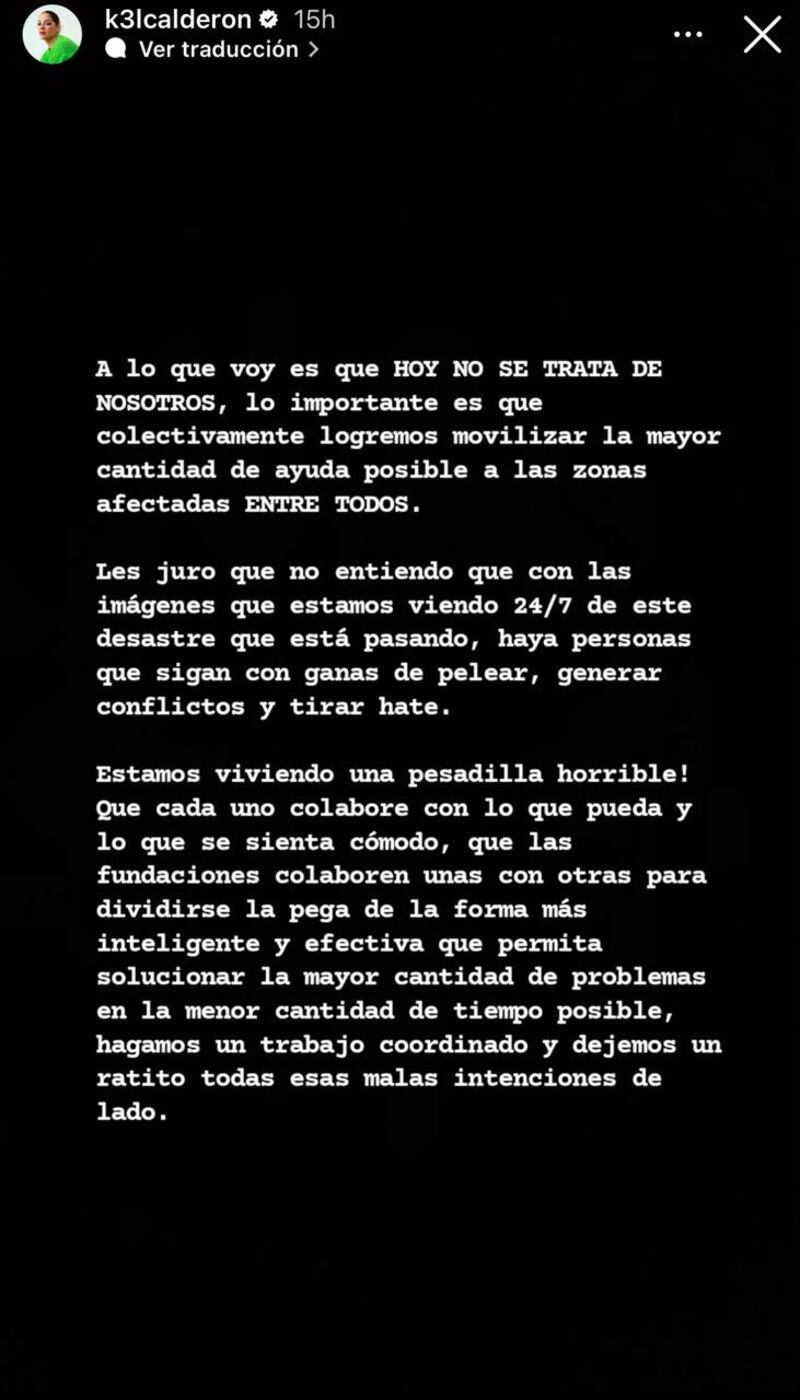 Historia de Kel Calderón | Instagram