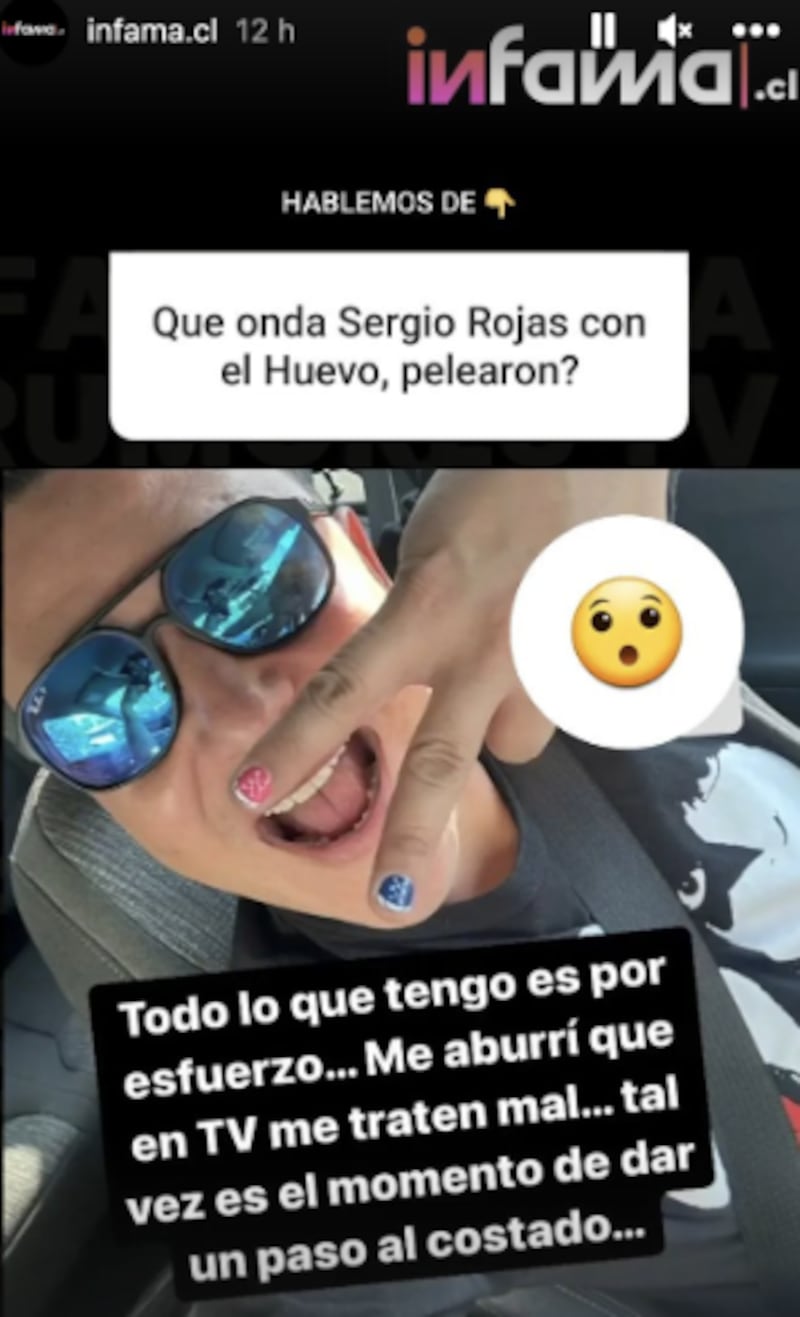 Historia de Sergio Rojas | Instagram @infama