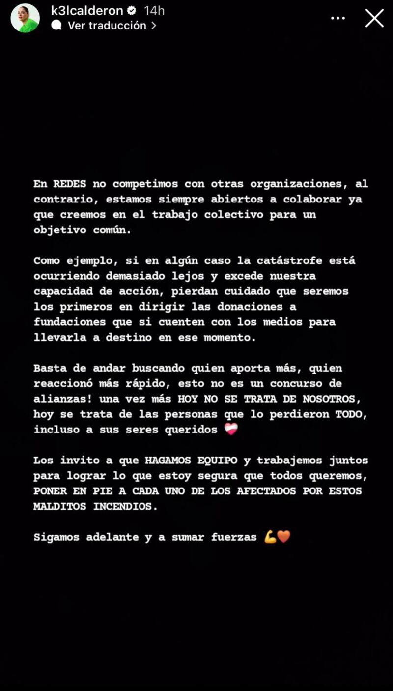 Historia de Kel Calderón | Instagram