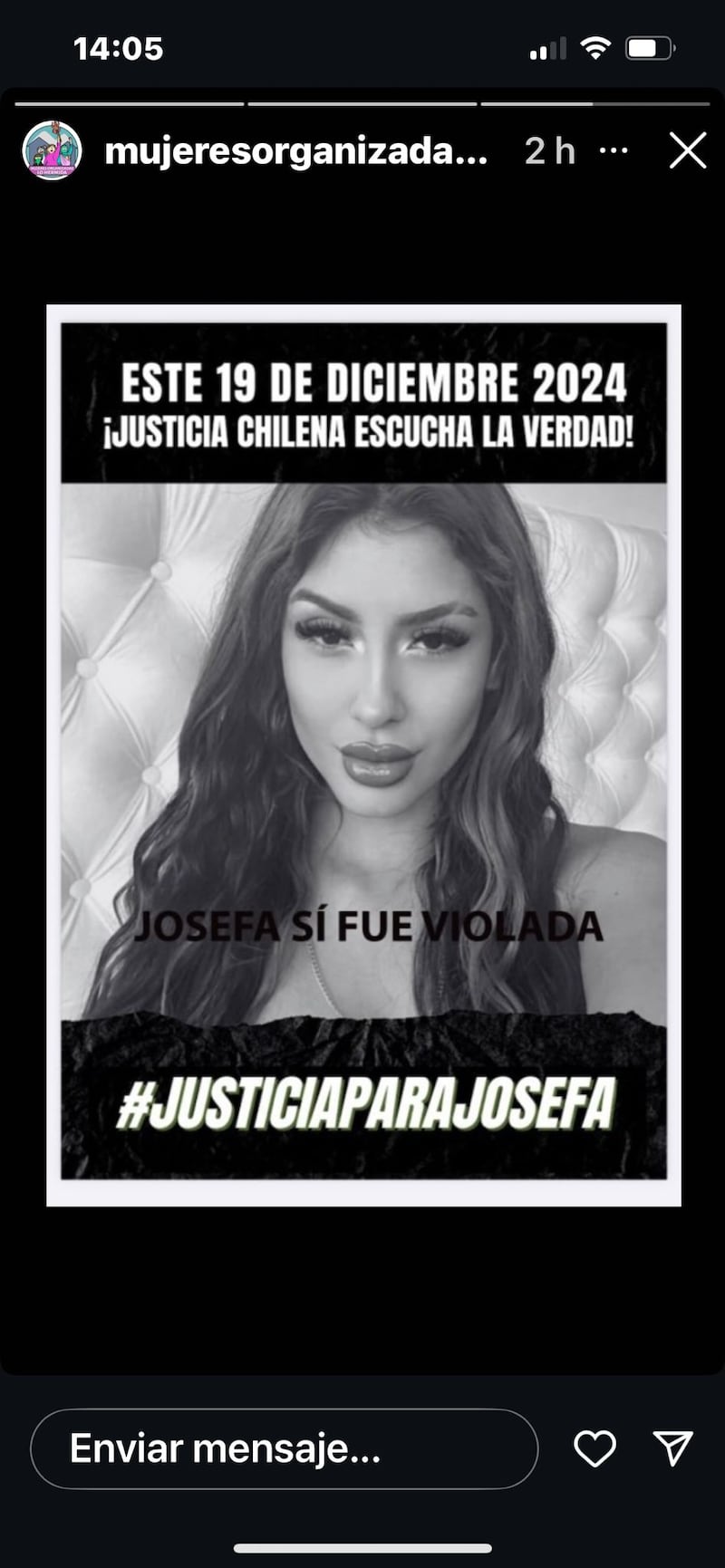 Afiche violación Josefa Candia