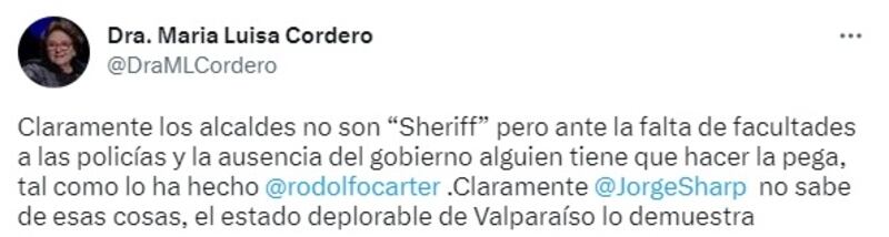 La parlamentaria se unió a su colega Jiles para darle su apoyo a la iniciativa del alcalde Carter en La Florida y criticar la reacción del edil Sharp en Valparaíso con un narco-funeral que obligó a cerrar un colegio esta semana.