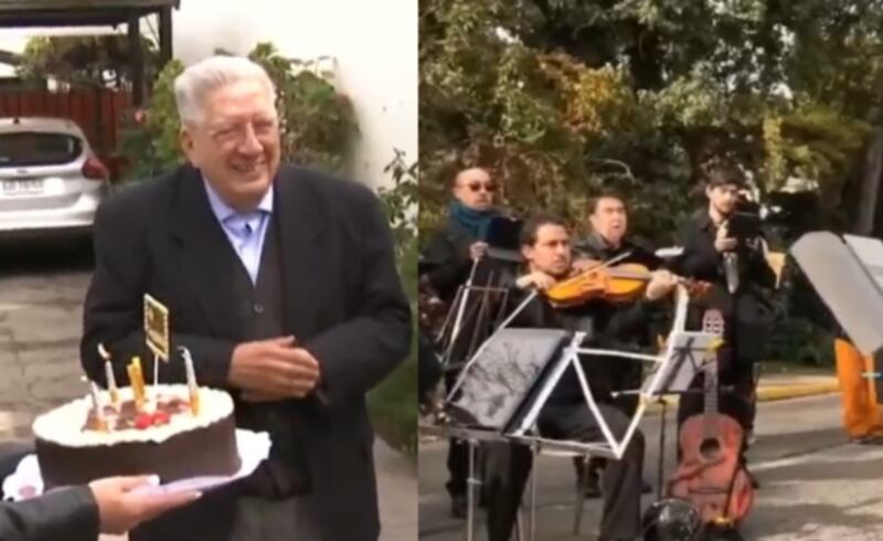 “Me siento tan amado, tan querido. Los amo tanto, vivan los jóvenes, estoy al lado de ustedes toda la vida y lo que me quede”. Con esas palabras el querido Tío Valentín Trujillo agradeció las muestras de cariño que recibió en la celebración de sus cumpleaños número 91 y en especial por la sorpresa que recibió en la puerta de sus casa. 
Un grupo de músicos llegó con instrumentos hasta su domicilio y armó una improvisada orquesta en plena calle, para desearle una nueva vuelta al sol al destacado pianista, quien el año 2023 fue reconocido con la Orden al Mérito Docente y Cultural Gabriela Mistral, reconociendo su incansable contribución a la cultura chilena.
Con violín, guitarra y canto lírico, junto con varios atriles y pedestales instalados en la calle, los jóvenes músicos le rindieron honores a su mentor el pasado 2 de mayo, consignó Página 7. 
Icluso, reveló el citado medio, le cantaron cumpleaños feliz y le llevaron una torta, para que pidiera sus tres deseos tras apagar las velas disputas en el pastel con cubierta de chocolate. 
En su Instagram, el cantante de Sinergia, Don Rorro, también le dedicó unas emotivas palabras, junto con publicar un video de Valentín Trujillo tocando su amado instrumento, interpretando la canción de Cecilia, “Balo de mar a medianoche”. 
“Feliz cumpleaños 91 maestro Valentín Trujillo.Saludos de todos los músicos y músicas de Chile, que agradecen tanto talento y tanto apoyo y difusión de nuestra música @scd_chile”, le dedicó. 
“Felicidades al genio x siempre <3 gracias por contarnos esta linda noticia joven!!!”, comentó otro usuario.