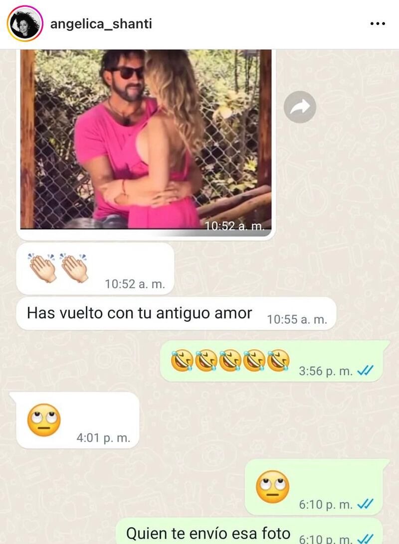 Angélica publicó chat con su ex. Captura de Instagram