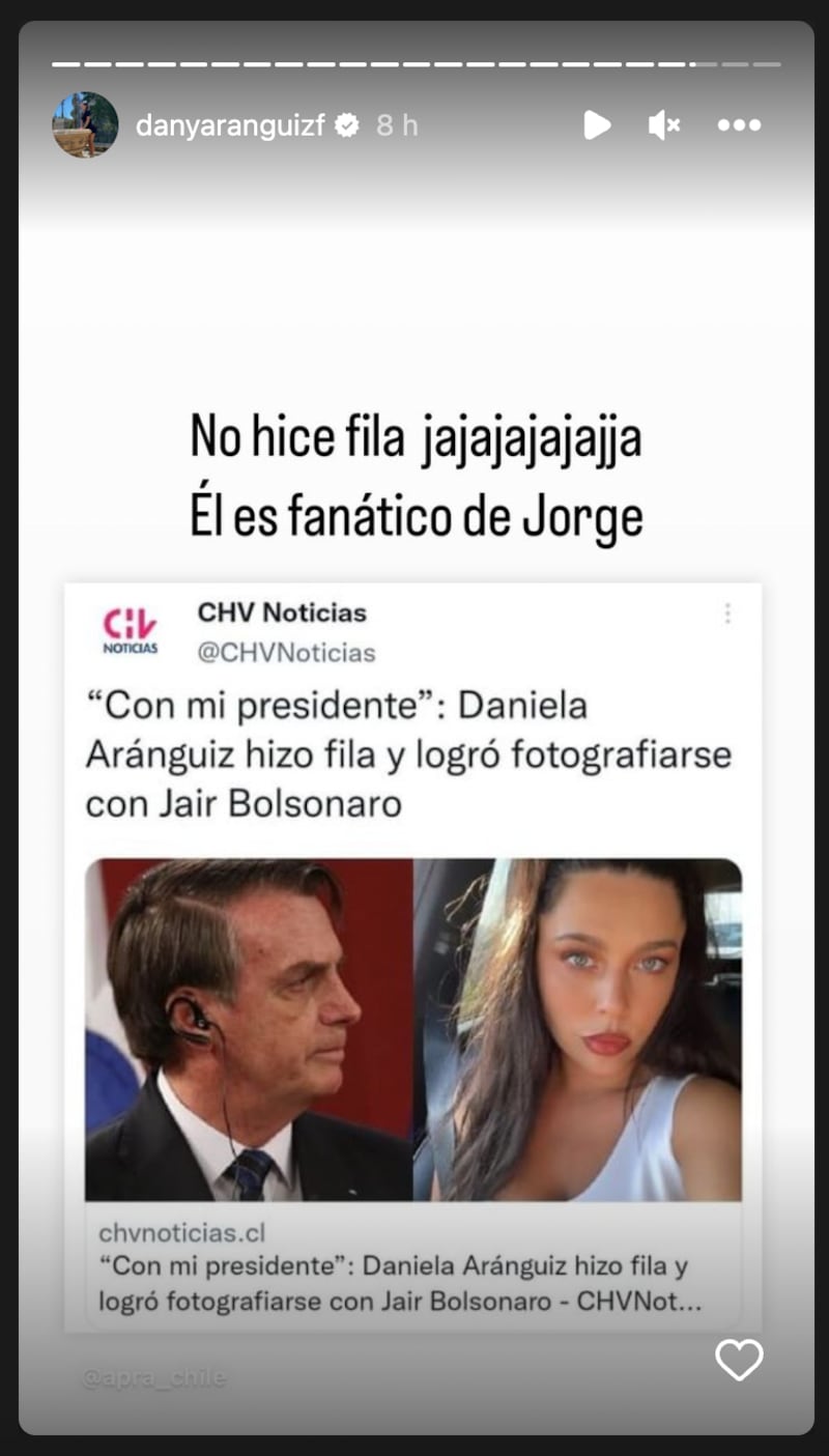 Jair Bolsonaro, Mago Valdivia y Daniela Aránguiz | Fuente: Instagram