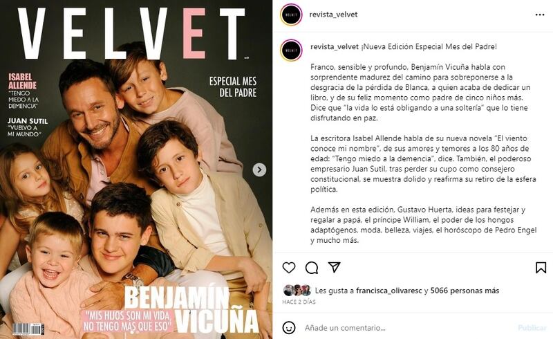 El actor nacional mostró por primera vez a sus cinco hijos en una sesión de fotos profesional de una publicación de espectáculos.