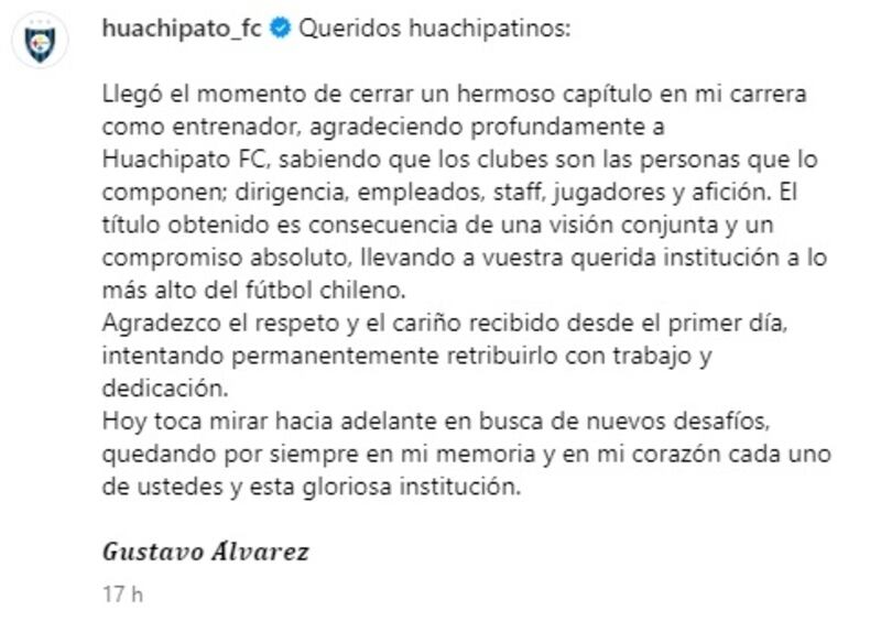 Los hinchas de Huachipato se tomaron las redes sociales del club para criticar la decisión del técnico argentino, de dejar el equipo para irse a dirigir a la U.