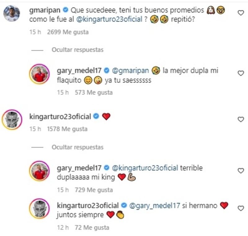 Gary Medel se tituló esta semana de entrenador formativo, y en medio de su celebración en redes sociales, deslizó los deseos de formar una dupla técnica con Arturo Vidal.