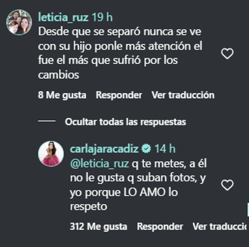 Respuesta de Carla Jara | Instagram