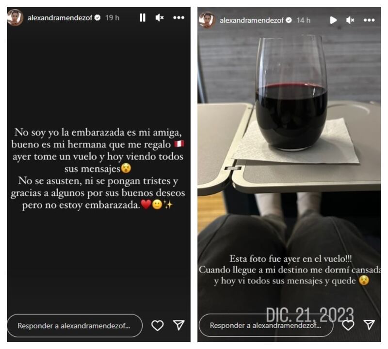 Alexandra descartó estar embarazada y aclaró que el test correspondía a una de sus mejores amigas, a quien conoció en Perú.