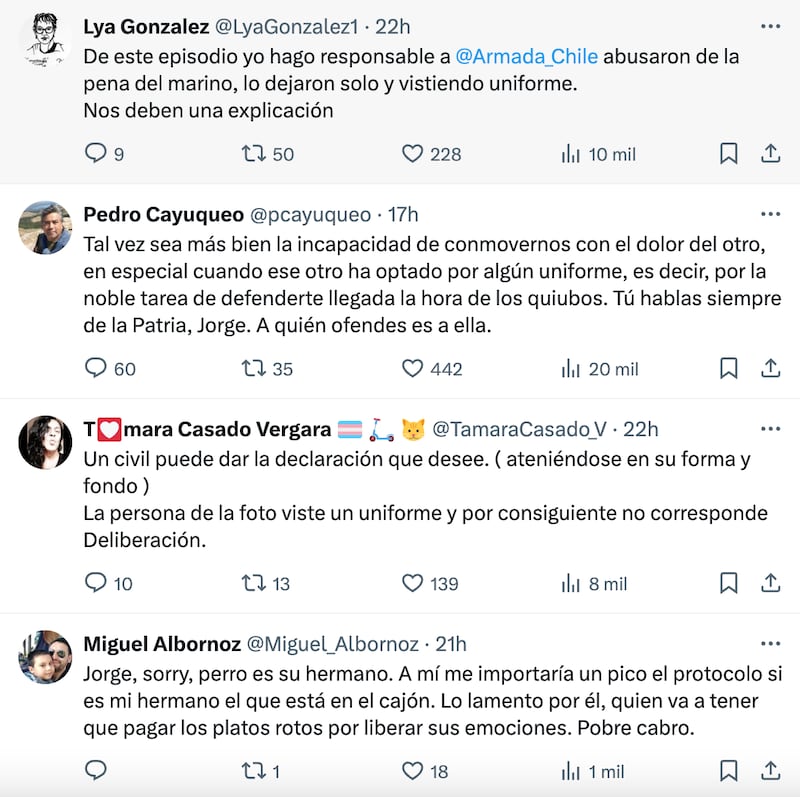 Comentarios a Baradit | Fuente: X (Twitter)