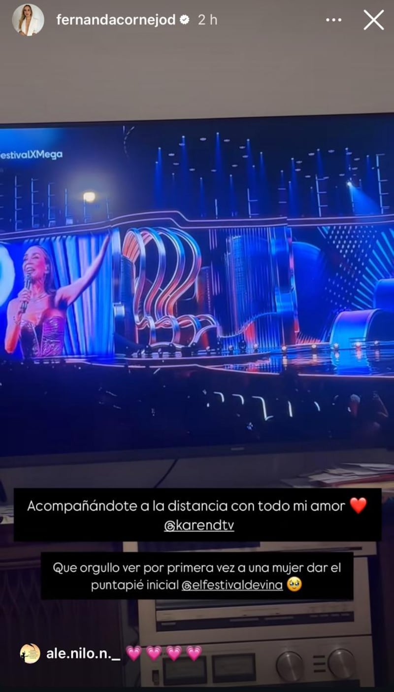 Fernanda Cornejo celebró el debut de Karen Doggenweiler en Viña 2025