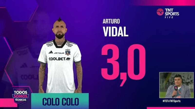 Marcelo Vega le puso un 3,0 a Arturo Vidal por su actuación en el Superclásico.