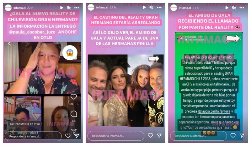 Tanto en el Live de Sergio Rojas como en el medio de Instagram infama.cl dieron los nombres de los posibles participantes del reality Gran Hermano.
