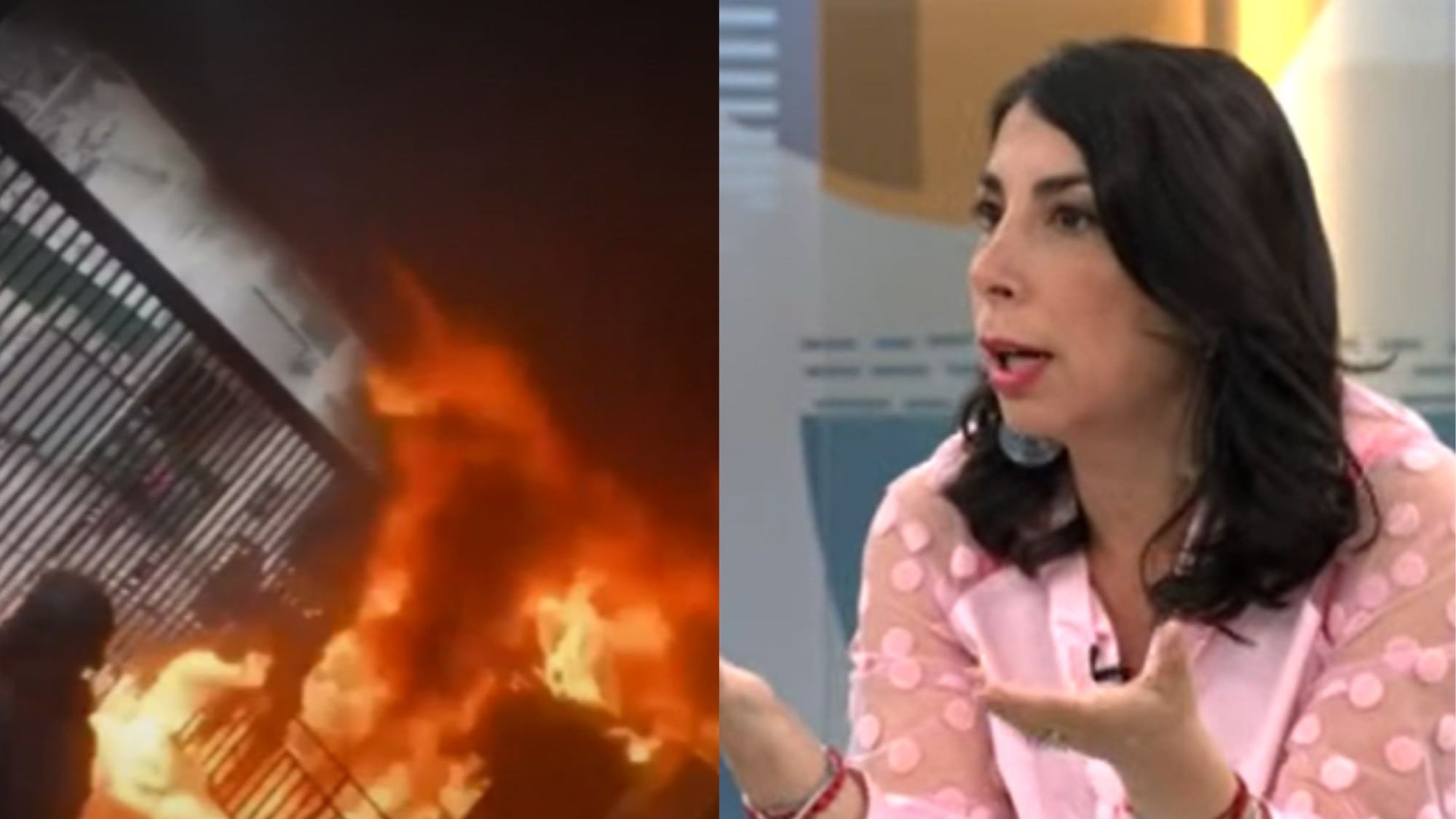 Karla Rubilar hablando del incendio en el Instituto Nacional | Captura