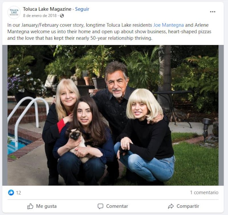 Joe Mantegna junto a la familia que formó con Arlene Vrhel