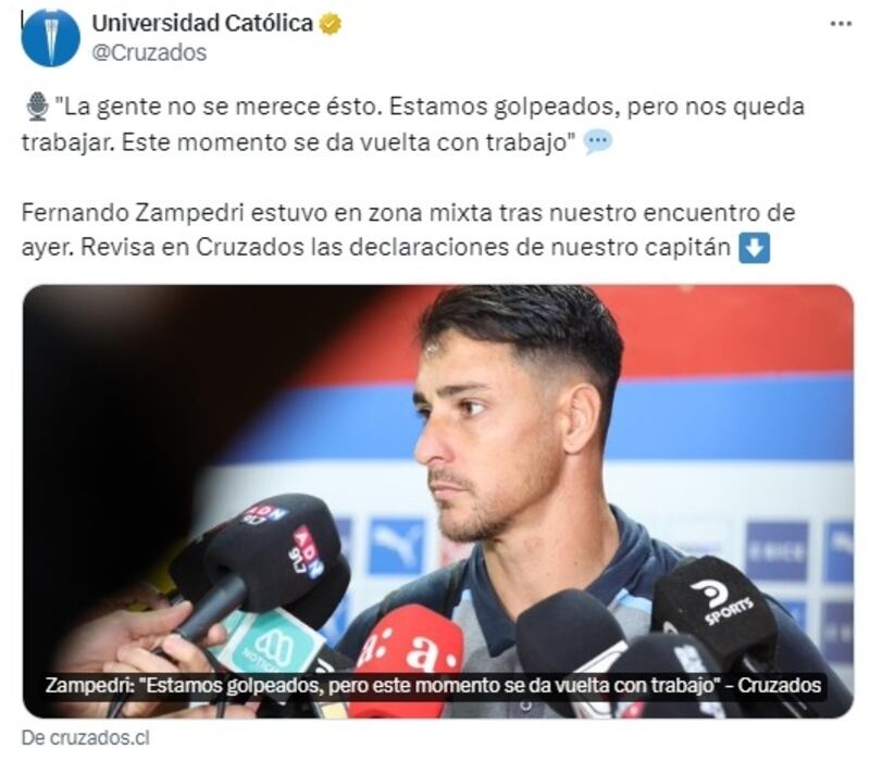 El goleador argentino lamentó la mala campaña estudiantil de las últimas semanas y le pidió perdón a los hinchas cruzados por la crisis del equipo.