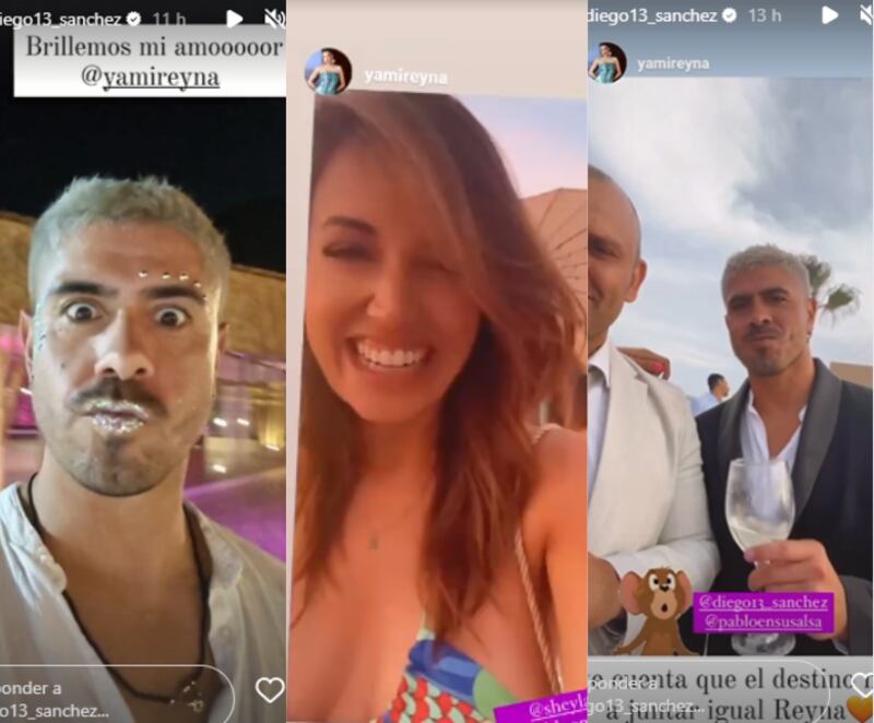 “Date cuenta que el destino nos va a juntar igual Reyna”, reza una de las frases escritas en la historia que compartió Diego “Mono” Sánchez, expareja de Yamila Reyna, con quien coincidió en el matrimonio de una amiga en común, donde se mostraron ambos muy sonrientes durante la celebración.