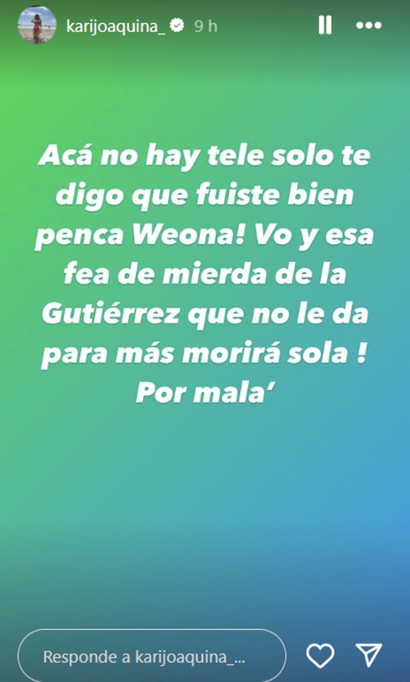 Historia de Karina Valenzuela | Instagram