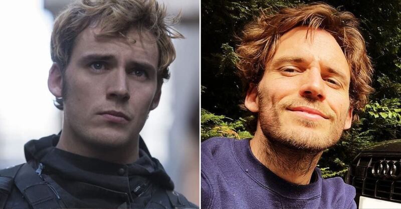 Sam Claflin en 'Los juegos del hambre: sinsajo - parte 2' y en la actualidad