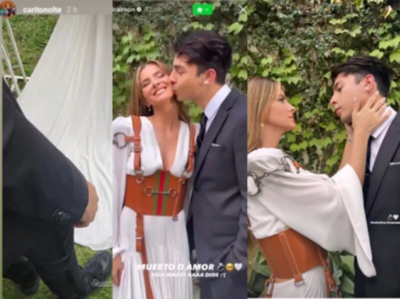 China Suarez y Rusherking en supuesta boda secreta. Capturas de Instagram