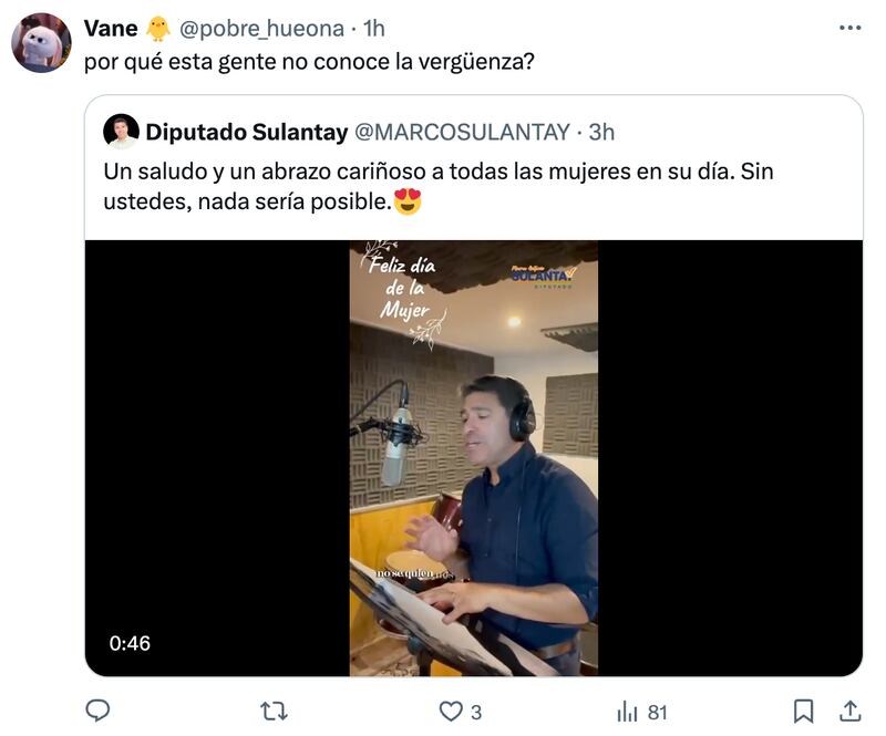 Comentarios sobre canción de Diputado Sulantay | Fuente: X (Twitter)