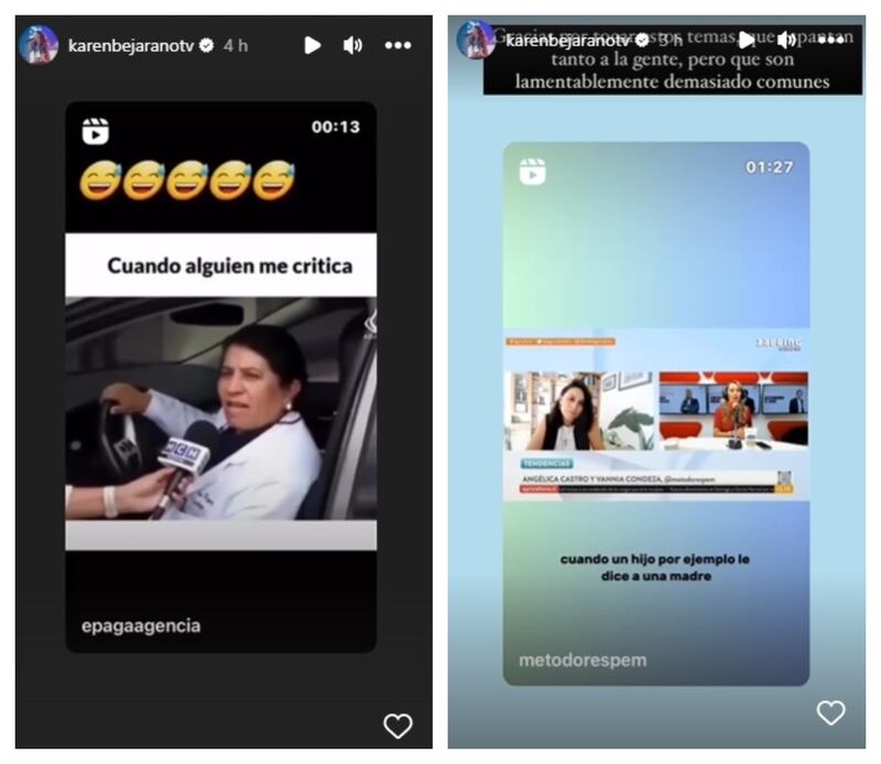 La mediática cantante y exMekano usó las historias de su cuenta de Instagram para responder irónicamente a los cuestionamientos de su hermana por haber criticado a su mamá en la conmemoración del "Día de la Madre".