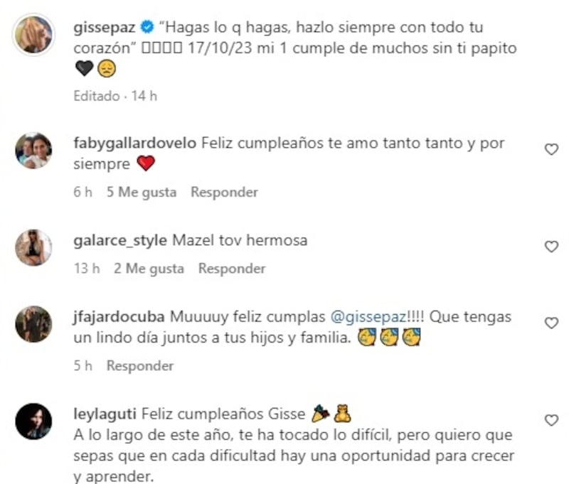 Gissella Gallardo celebró su cumpleaños con una sentida reflexión a su fallecido padre.