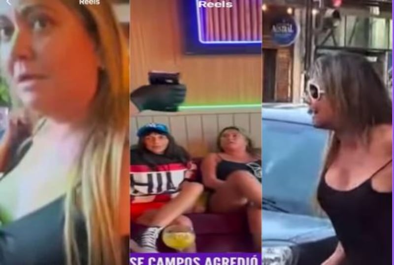 La hermana de Daniella Campos, Denisse, protagonizó un violento escándalo al interior de un bar en Viña del Mar y en la vía pública. 
En uno de los registros, la exmodelo le grita a uno de los encargados del recinto y luego las emprende contra otra mujer que grababa con un celular. 
Posterioremnte, el momento de máxima tensión es cuando comienzan a agredir al trabajador y se escucha el sonido de vidrios rotos. 
Tras esto, en otro video se ve a Denisse vociferando en la vía pública hasta que llegan carabineros.