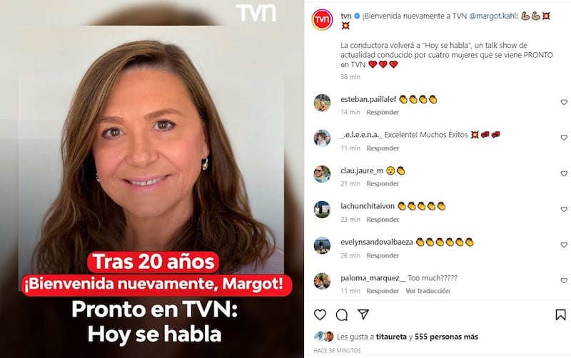 Margot Kahl conducirá el nuevo programa de TVN "Hoy se habla".