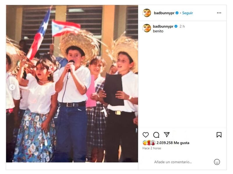 Bad Bunny recordó su infancia en Puerto Rico con la publicación de una galería de fotos de su niñez