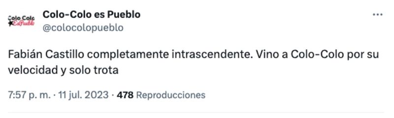 Hinchas de Colo Colo critican a Fabián Castillo