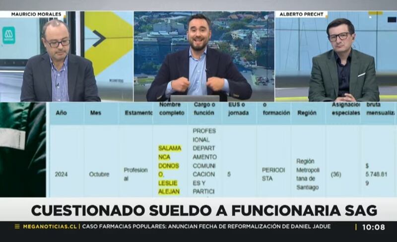 La funcionaria llegó al SAG gracias a la intervención del actual director de la institución pública.