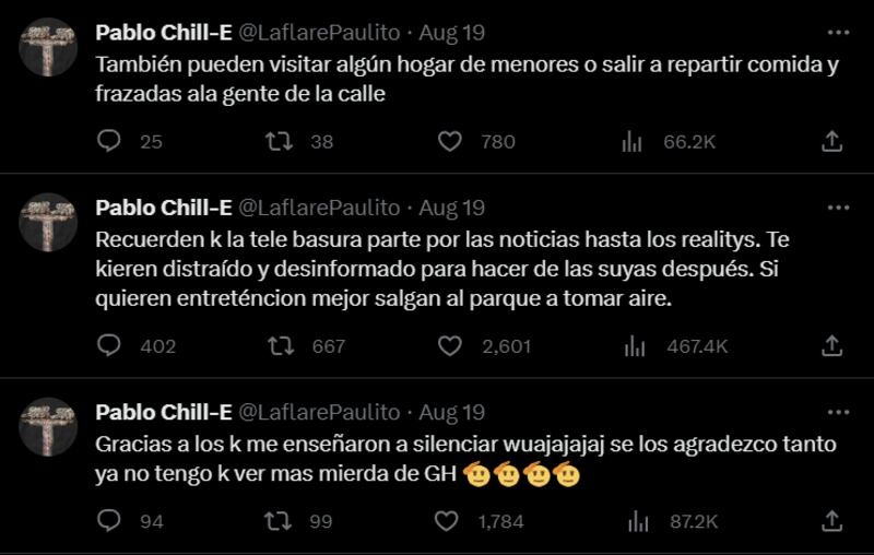 Twitter Pablo Chill-E | Captura