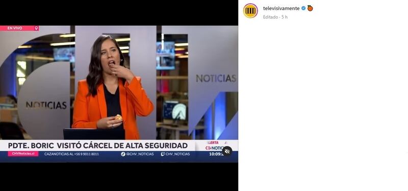 La periodista reaccionó con humor en su cuenta de Instagram luego de conocer que se convirtió en viral su chascarro de esta mañana en el noticiario de Chilevisión.