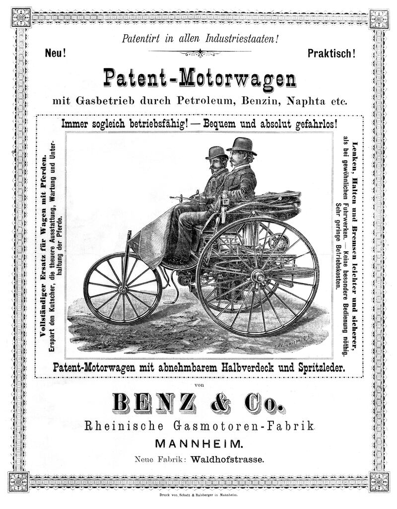 El 29 de enero de 1886: La patente del primer automóvil de combustión interna que transformó el transporte global