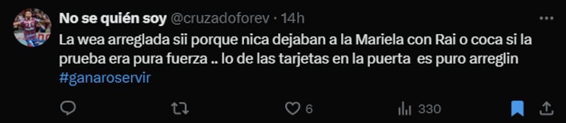 Reacción eliminación de Coca Mendoza de "¿Ganar o Servir?" | X