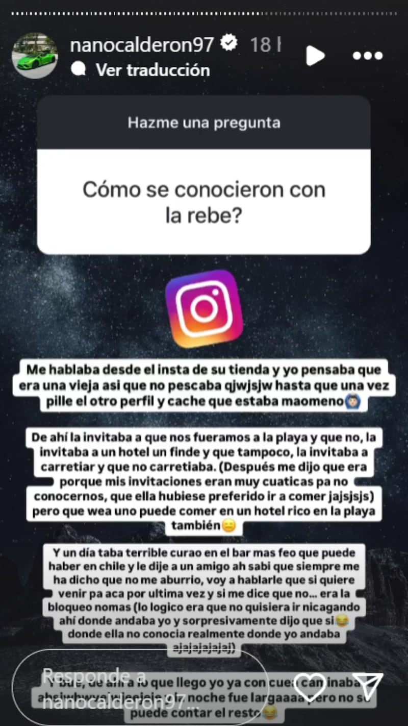 Nano Calderón y su polola | Captura: Instagram