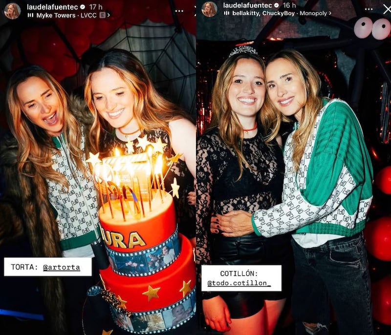 Angélica Castro sorprendió a su hija Laura de la Fuente con una espectacular celebración por sus 20 años. Vía Instagram