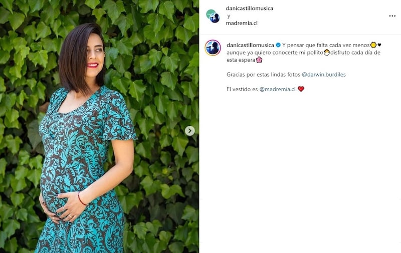 La artista nacional dio cuenta a sus seguidores de Instagram del estado en que se encuentra su avanzado embarazo.