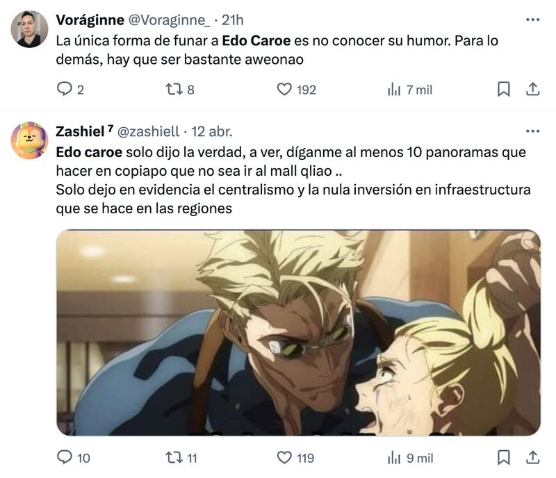 Comentarios sobre Edo Caroe | Captura: X (Twitter)