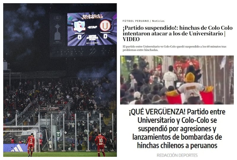 Los diarios peruanos criticaron a Colo Colo por el comportamiento agresivo de sus hinchas.