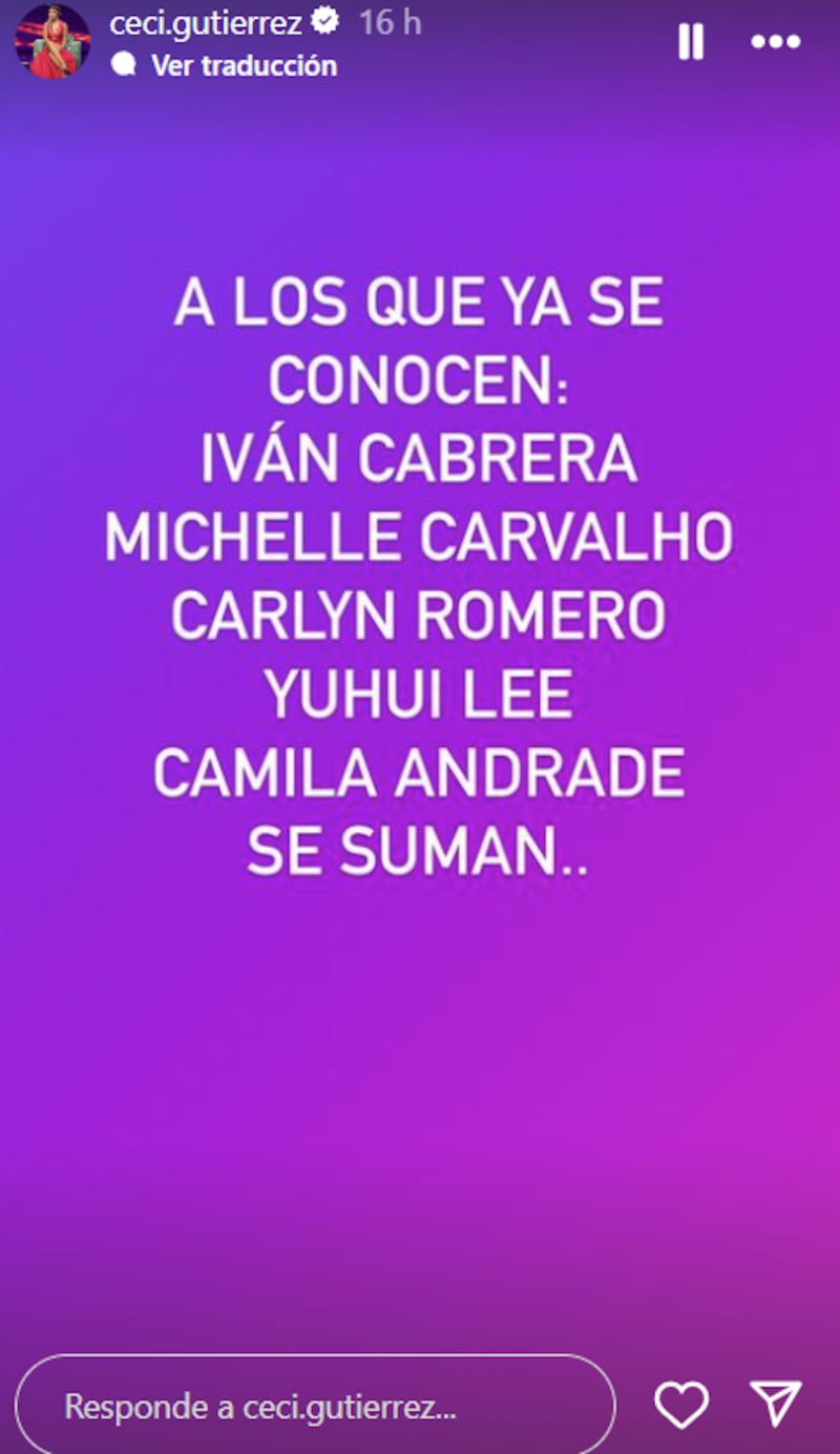 historia de Cecilia Gutiérrez sobre Gran Hermano | Instagram