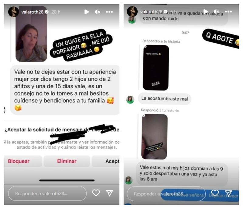 La bailarina aseguró estar "chata" de recibir mensajes en sus redes sociales que le critican el alimentar en "libre demanda" a su bebé y no hacer ejercicios para bajar de peso.